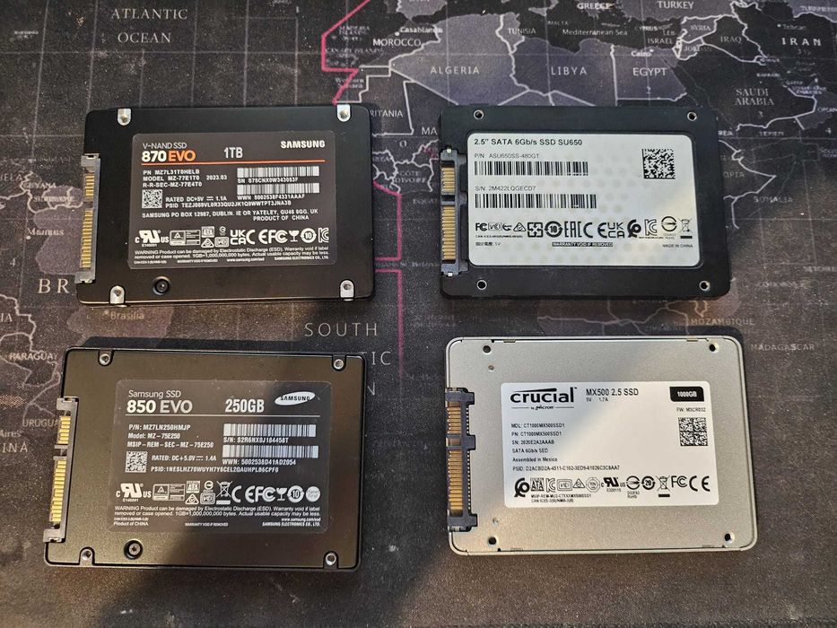 SSD Samsung sata 870EVO 1tb 850EVO 250gb Crucial MX500 1tb Adata 480gb