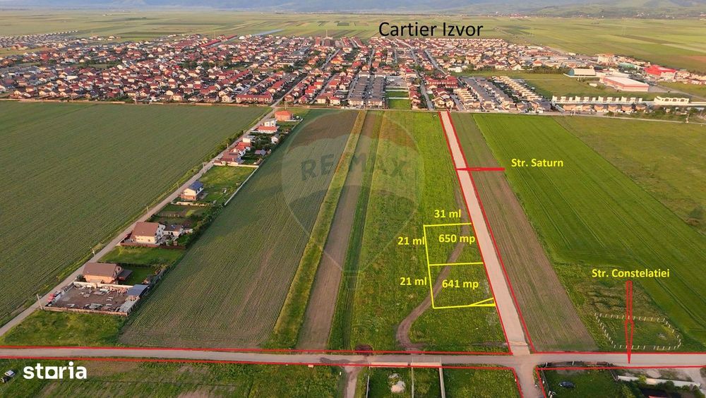 Teren 641mp Sacele|Raza Soarelui / Strada Saturn
