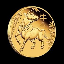 1 oz тройунция 24 карата Златна Монета Австралийски Лунар Вол 2021