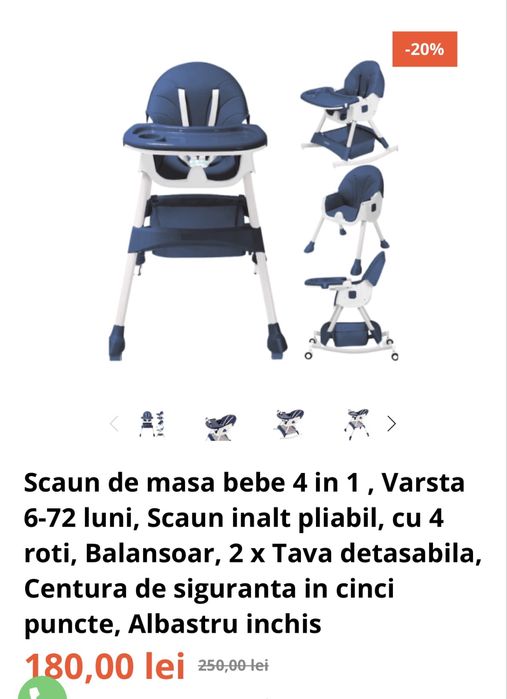 Scaun de masa pentru bebe