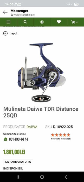 Mulineta Daiwa TDR Distance 25QD anul 2024