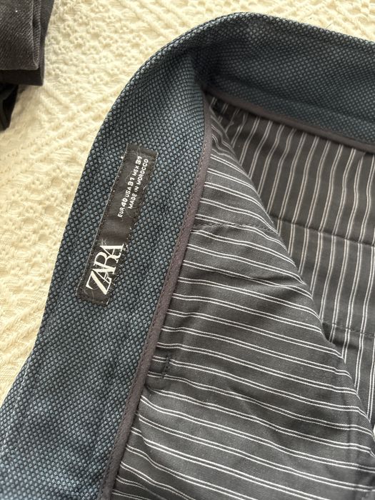 Pantalon barbatesc  Zara bleumarine pepit negru