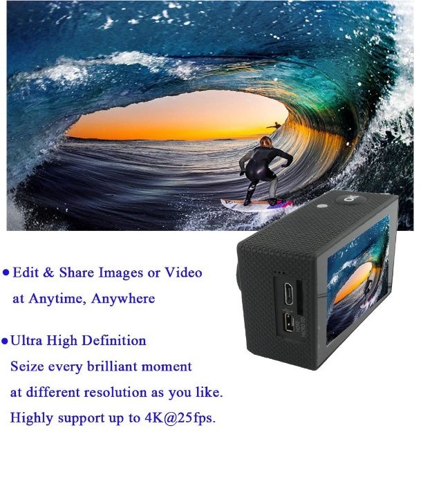 Camera actiune JoyCam 4K Wifi, 30m, impermeabila, exterior. premium