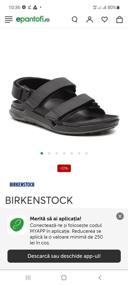 Sandale Birkenstock waterproof 42 noi