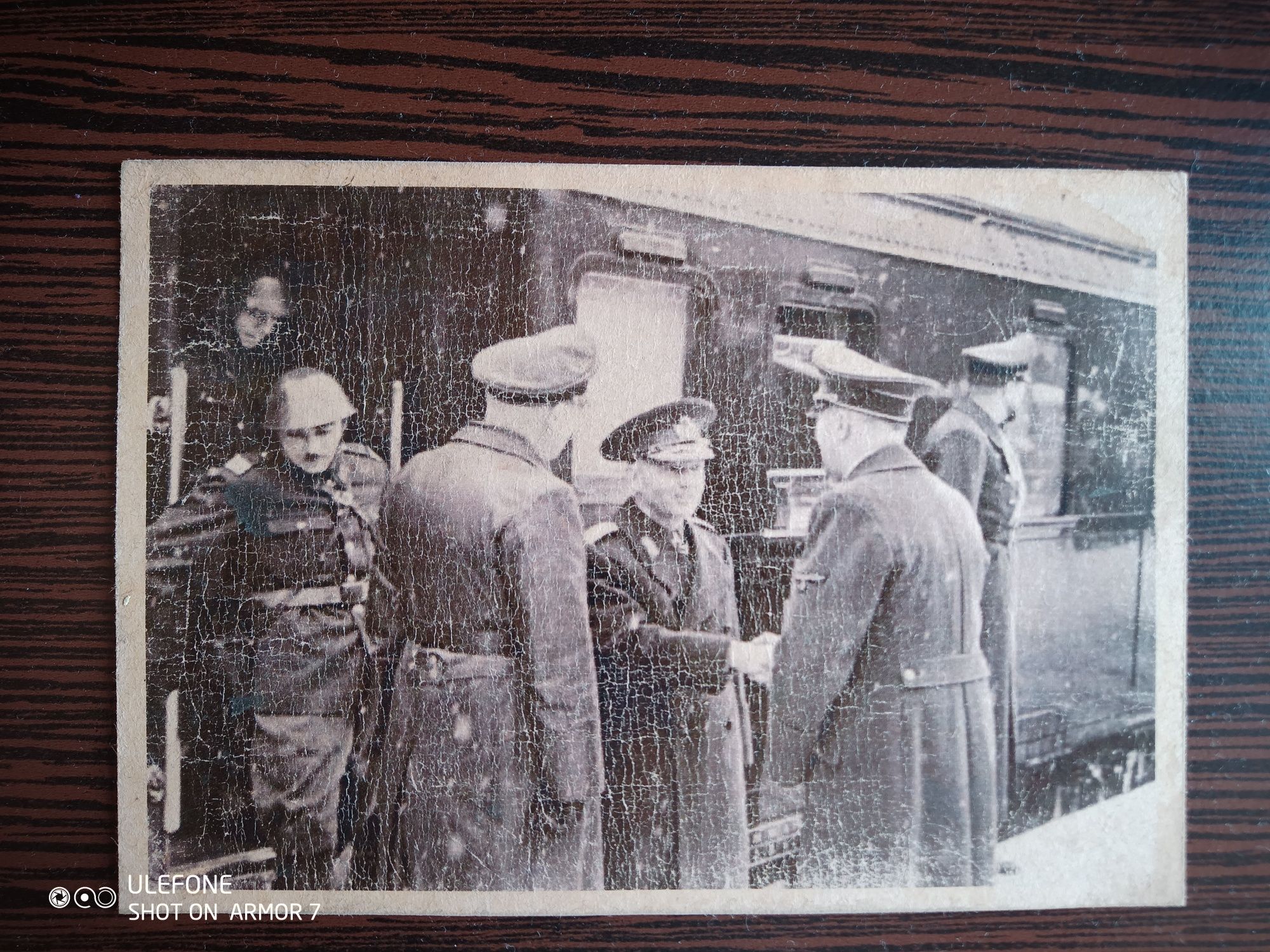 Carte poștală extrem de rara întâlnirea dintre Antonescu și Hitler