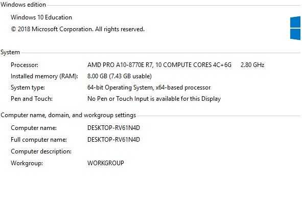 Mini PC HP EliteDesk 705 G3, AMD PRO A10-8770E R7/8 GB/ 120 GB SSD.