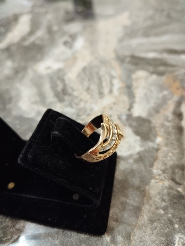Золотое кольцо, алмазная грань, проба 585, Россия