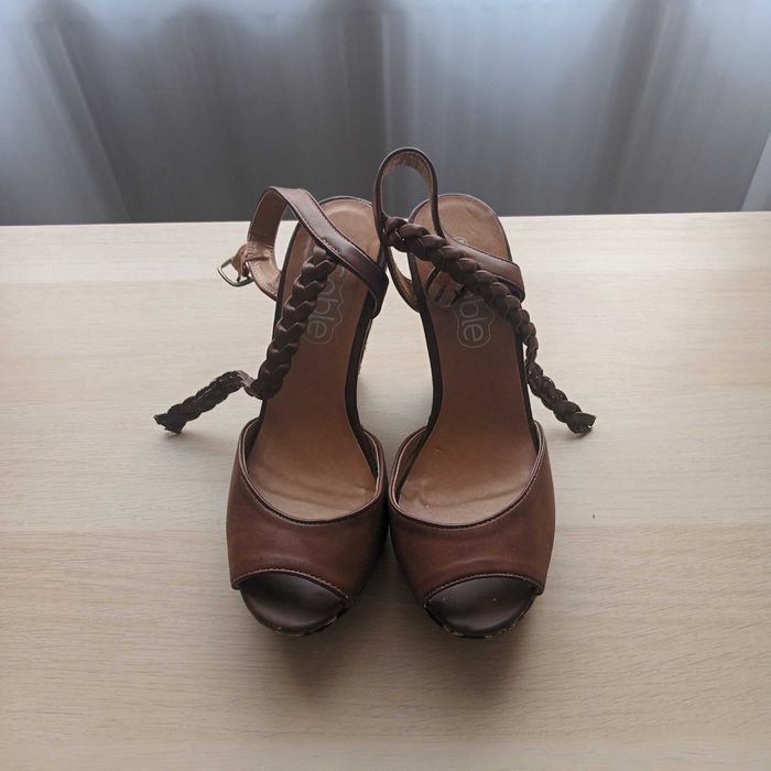 Sandale platforma piele eco