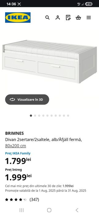 Pat/divan Ikea ( Brimnes)