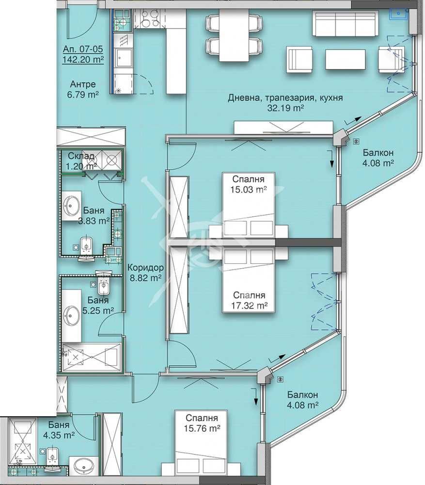Продава се Многостаен апартамент в София, Кръстова вада - 174 кв.м за 2575 €/кв.м - Снимка #5