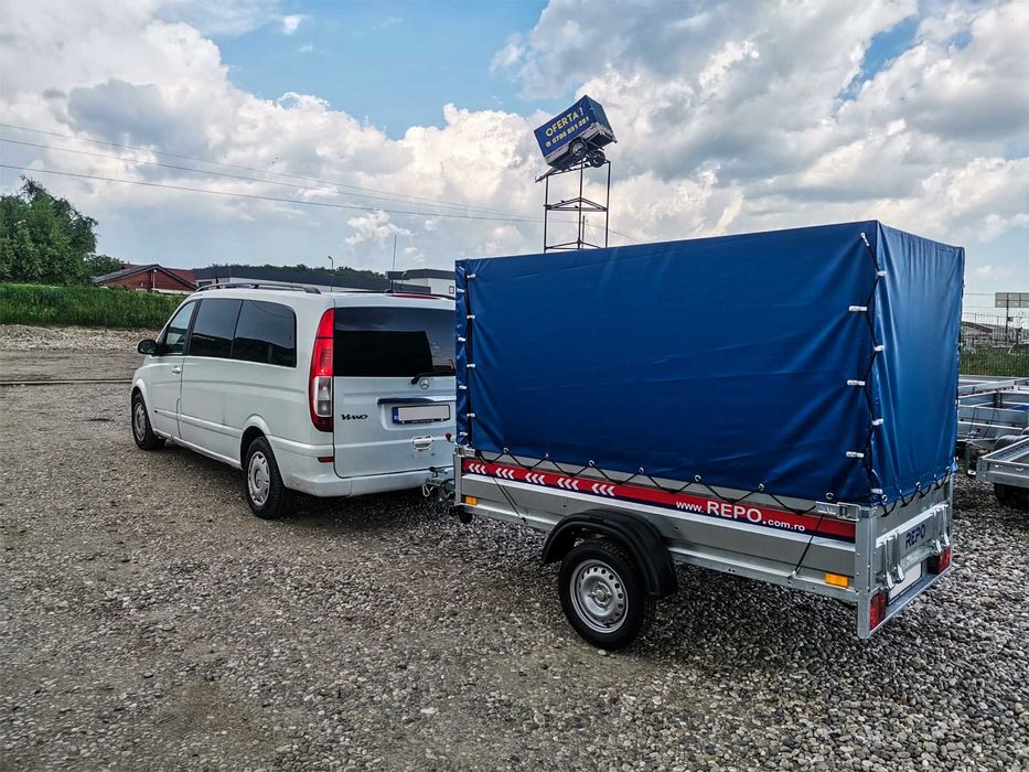 Remorca transport ATV 750 kg REPO cu prelata basculabila ,auto,apicola