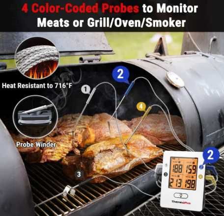 Bluetooth термометър за барбекю с 4 сонди ThermoPro TP25