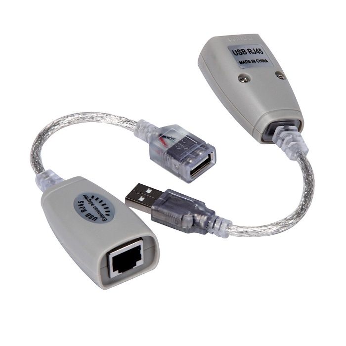 ЮСБ удлинитель USB конвертер на сетевой кабель RJ45 UTP LAN переходник