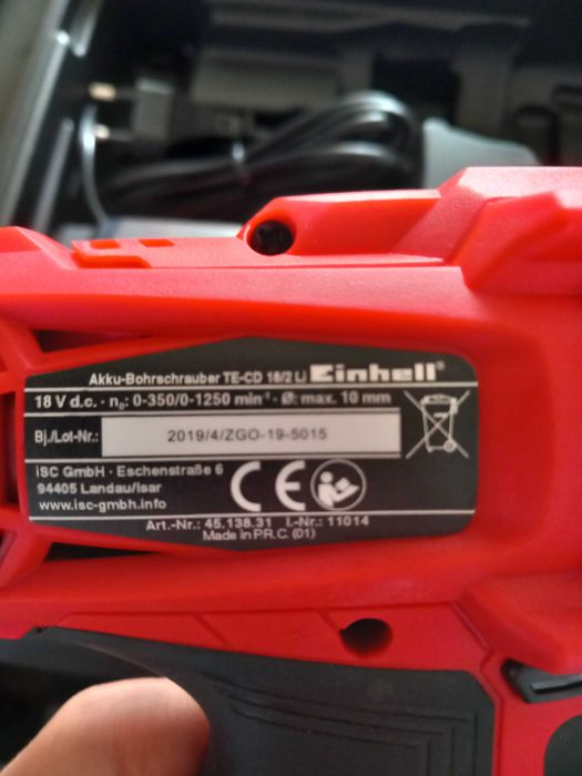 Vand mașină de înșurubat cu acumulator Einhell TE-CD 18/2 Li.