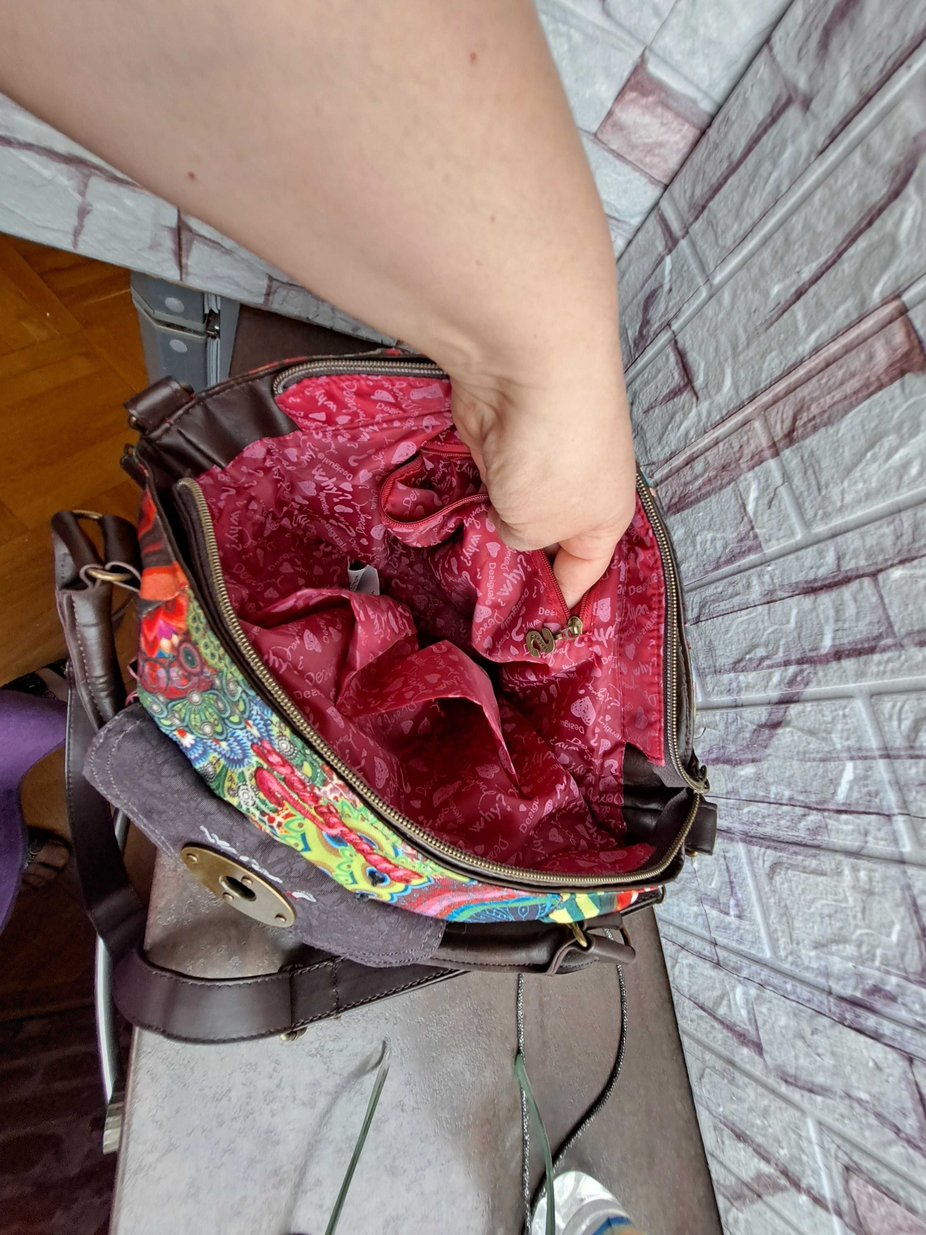 дамска чанта Desigual,маркова текстилна чанта
