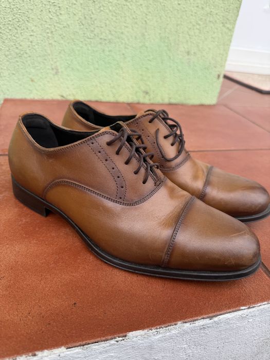 Pantofi maro din piele Zara marimea 42