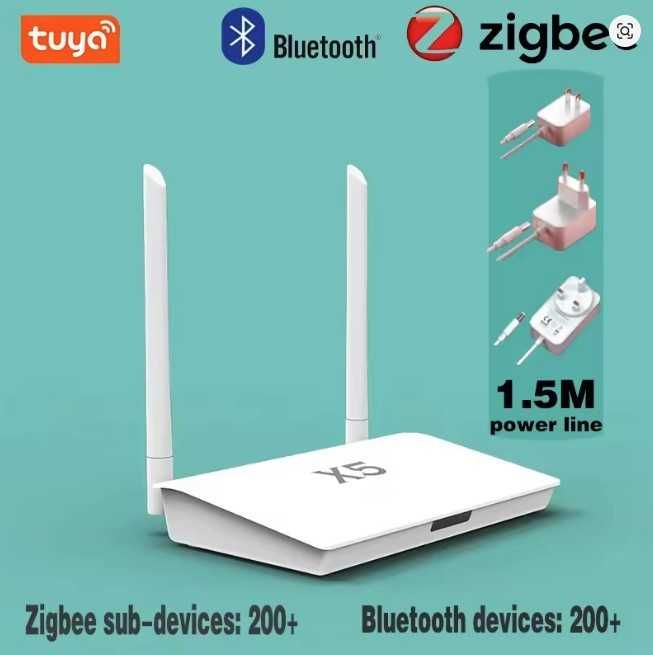 Tuya Zigbee Hub X5/ Bluetooth 5.0 2-in-1 Gateway 400+ устройства