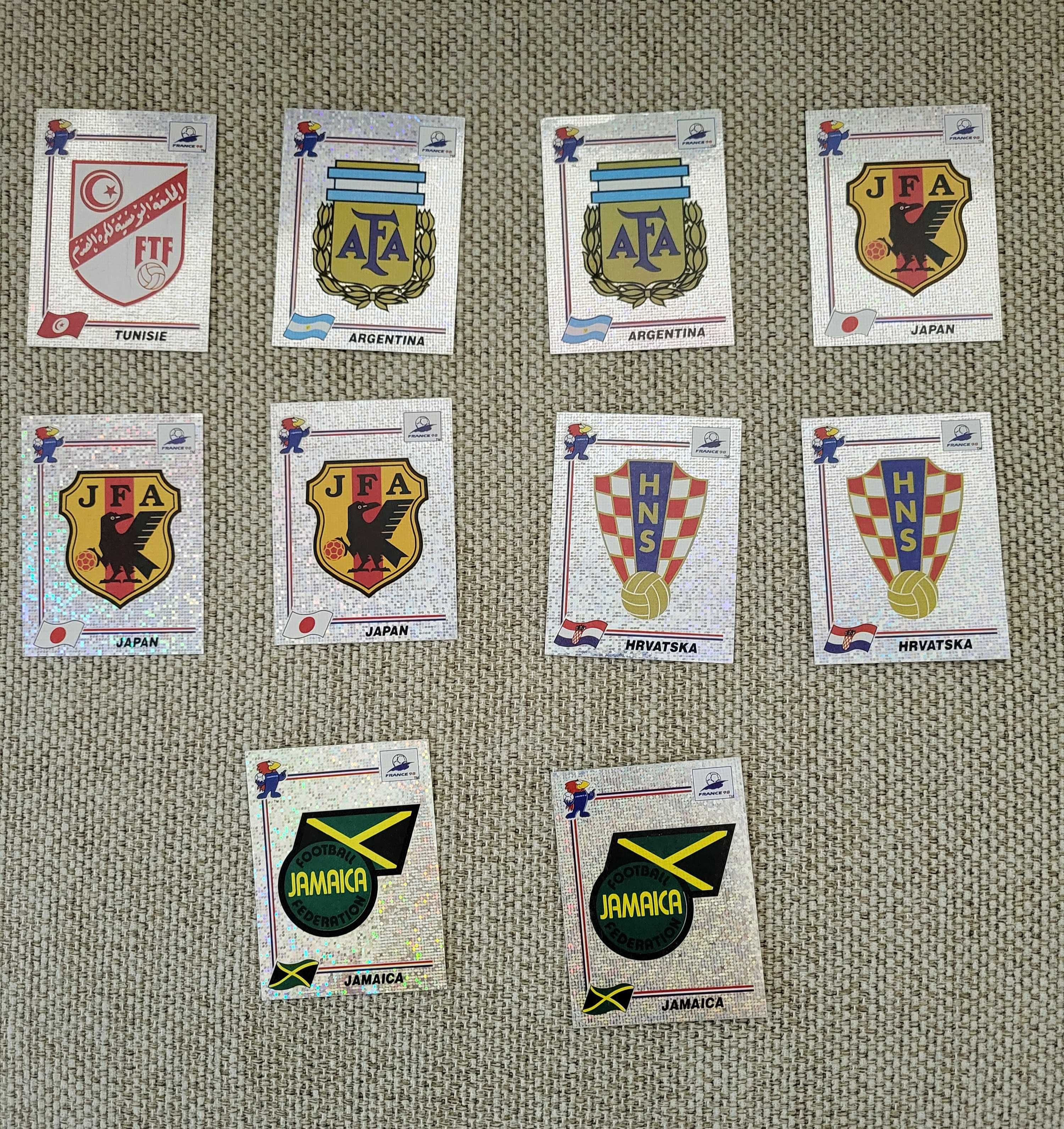 LOT 5: Panini world cup 1998 steme badge intro mascota