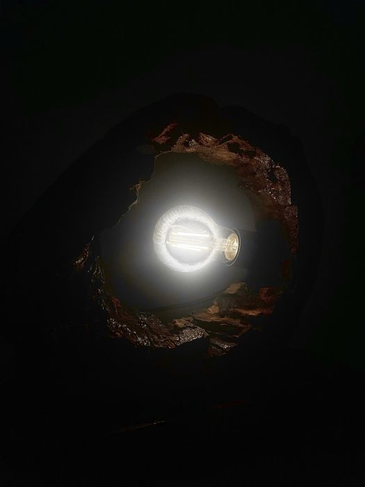 Handmade wooden lamp