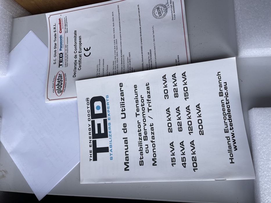 Stabilizator tensiune Servomotor Profesional TED 20 kVa Garantie!