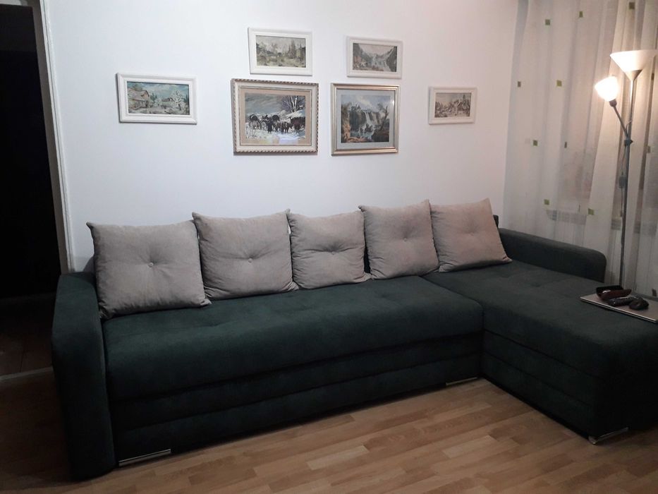 Canapea coltar extensibil verde crud