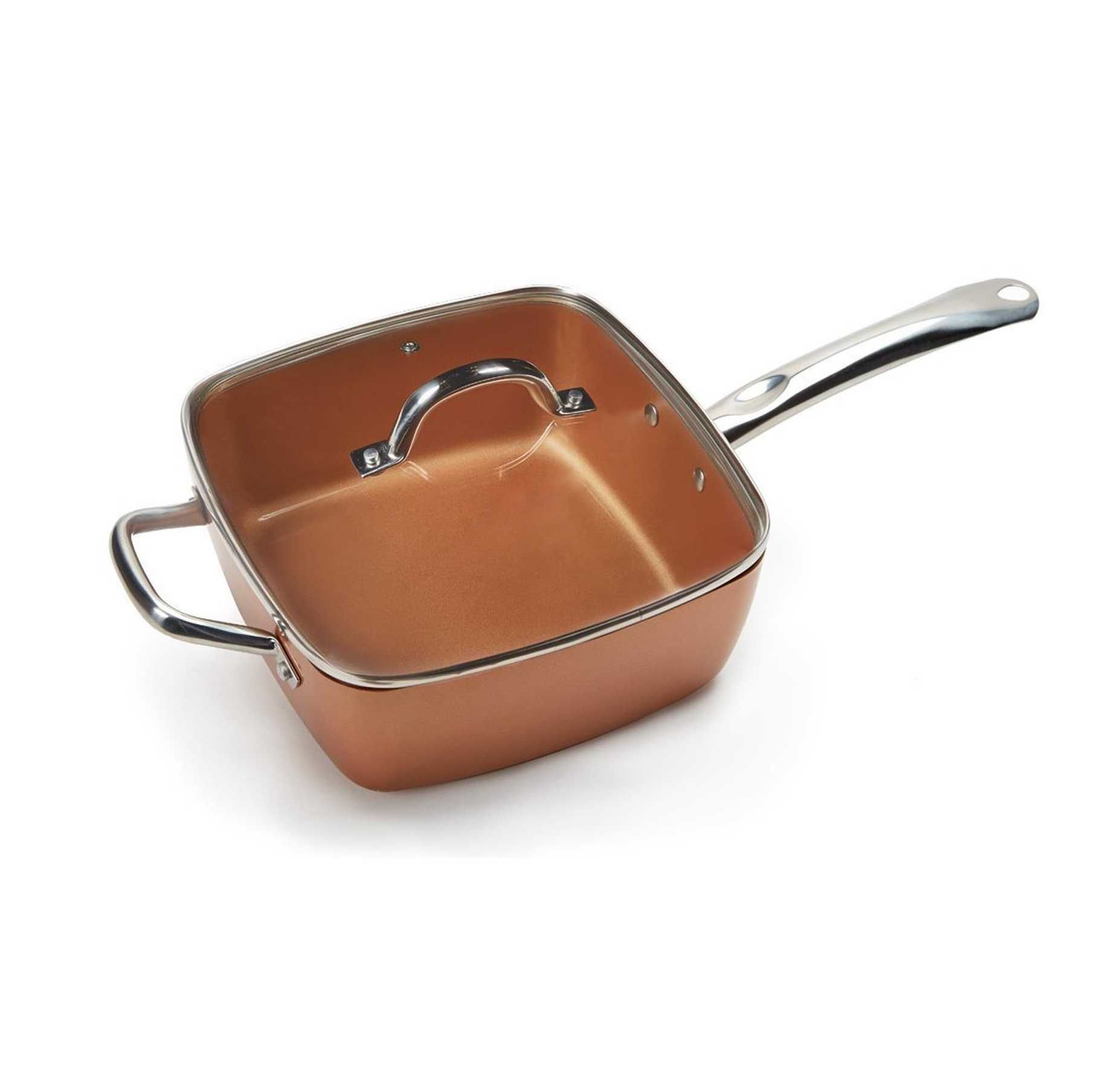 Copper Chef Pan квадратен тиган със стъклен капак-5 начина на готвене