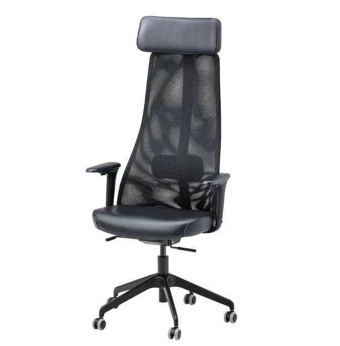 Scaun birou (IKEA, JÄRVFJÄLLET) rotativ cu brațe, Glose negru