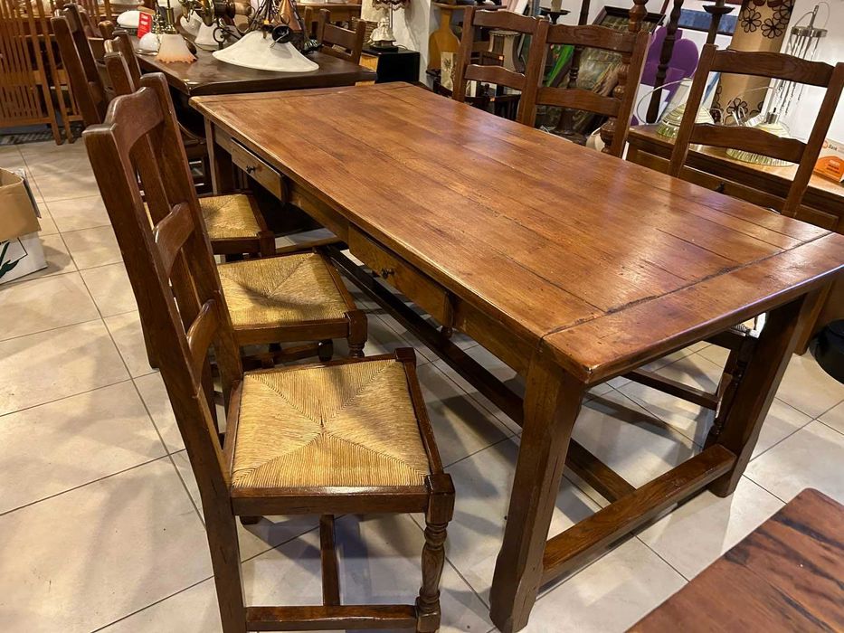 Масивна Дъбова маса + 6 стола Холандия