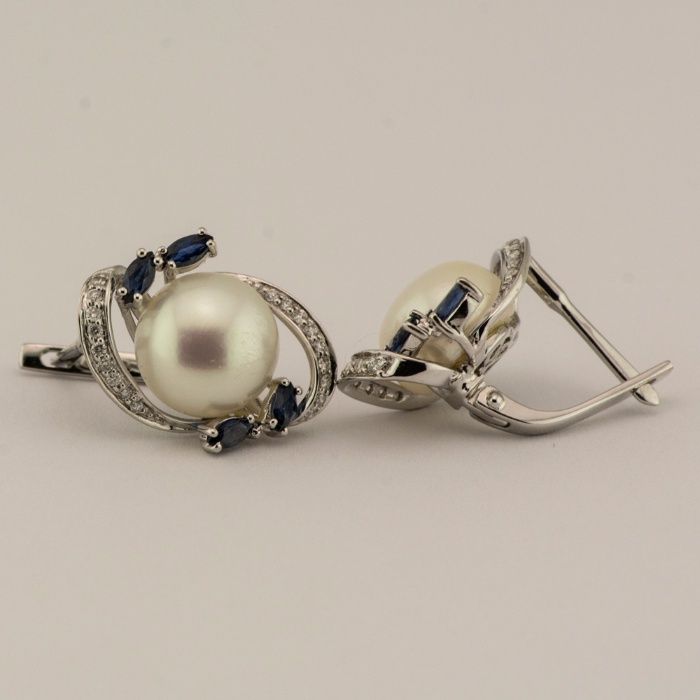 Cercei din aur alb 18k, 8,16 grame cod 8474