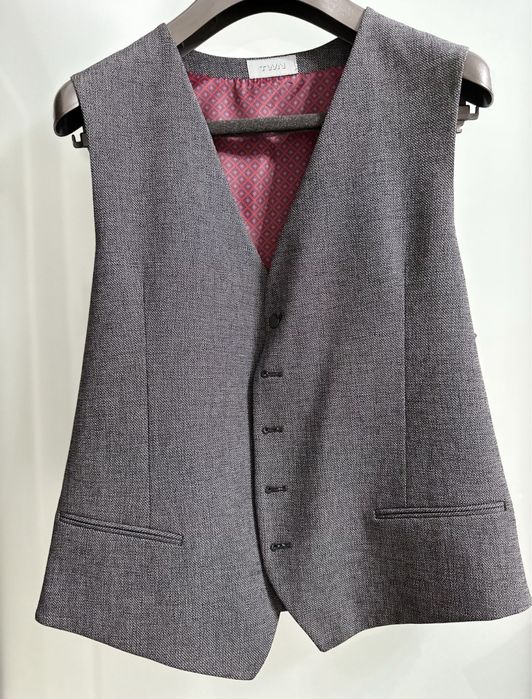 Costum elegant 3 piese cu vesta, Slim Fit, D”S Damat, marime 50