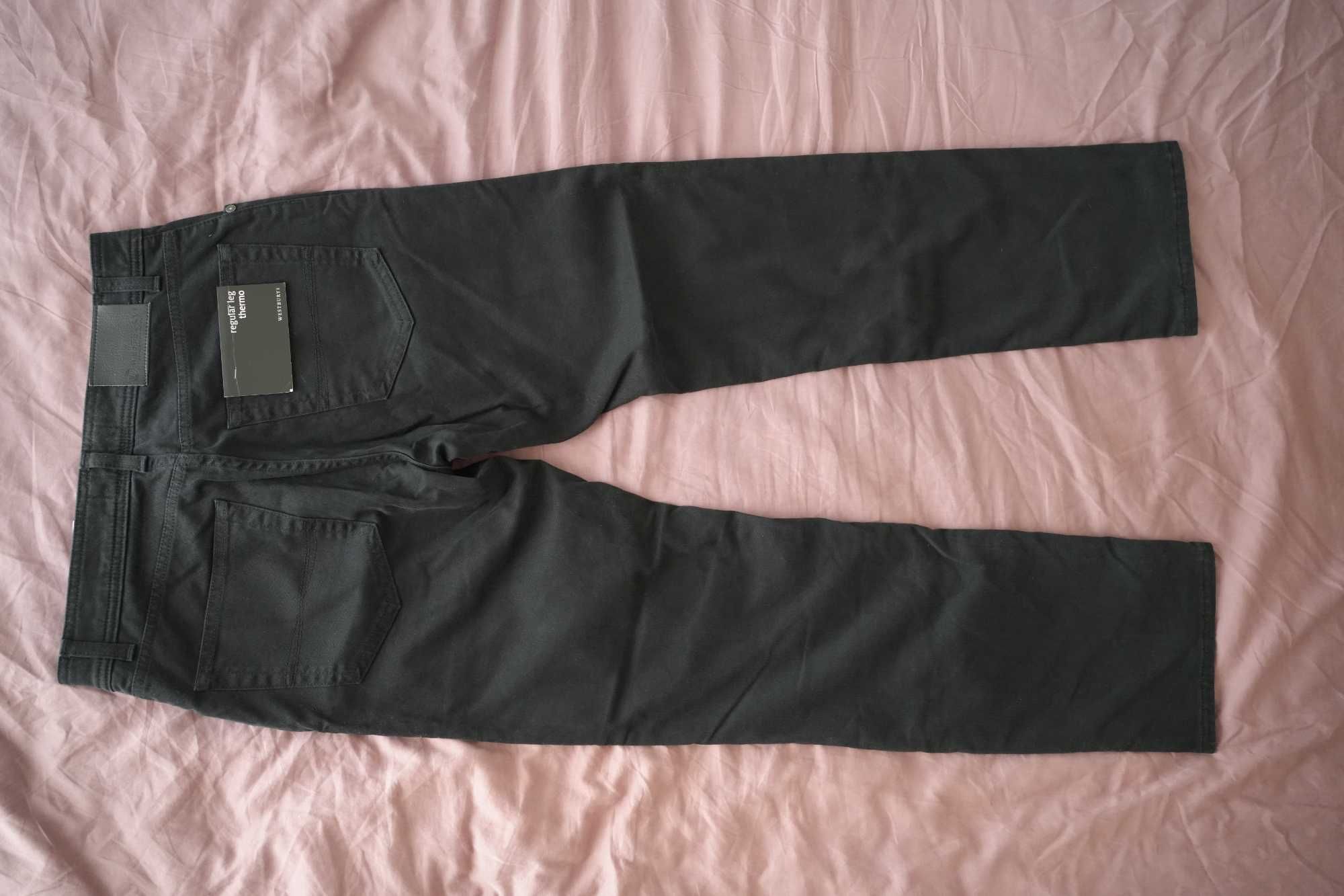Pantaloni de iarna negri captusiti - Regular Leg Thermo 32/30