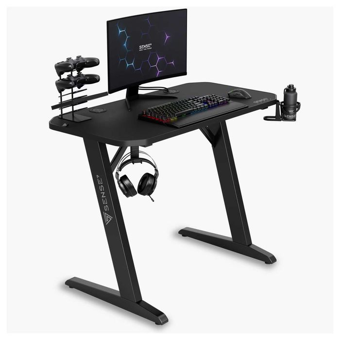 Гейминг бюро SENSE7 Nomad Classic, черен, 100x50cm