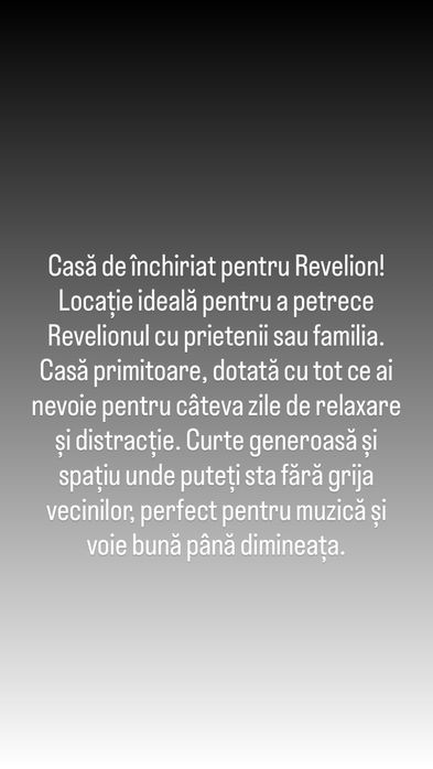 Casa de inchiriat pt revelion