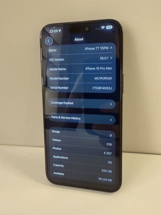 iPhone 15 Pro Max 256GB Blue в гаранция - 89% батерия - ТОП Състояние