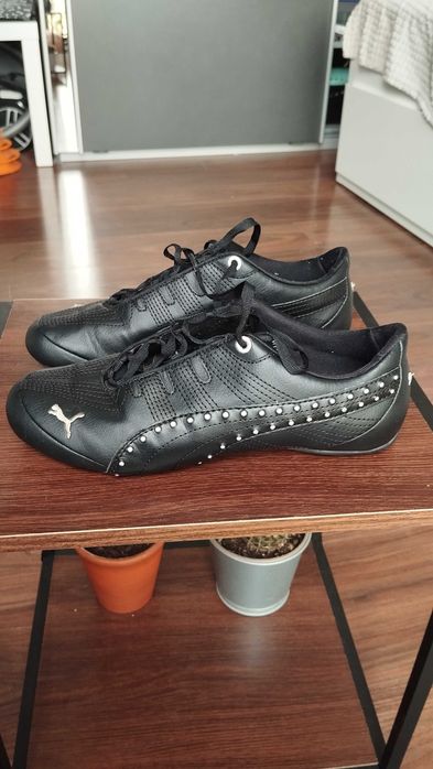 Дамски маратонки Puma размер 36 с камъчета черна кожа