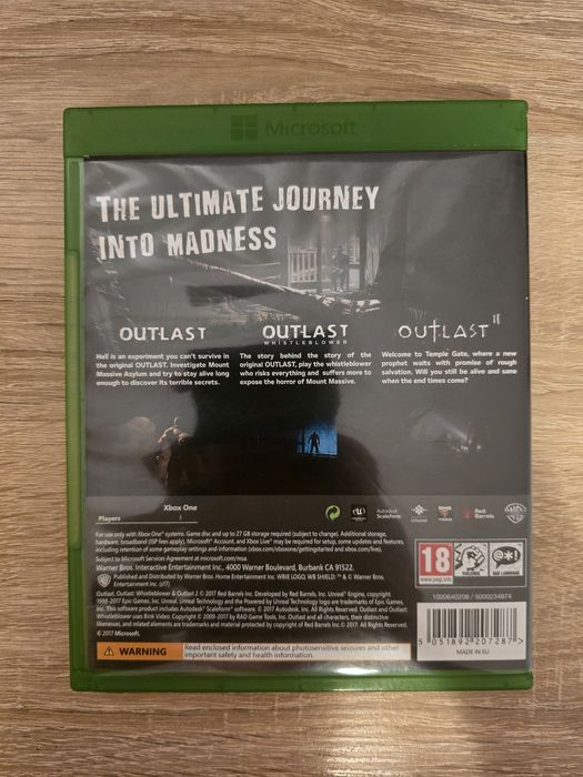 Outlast Trinity Xbox One ( Outlast, Outlast Whistleblower, Outlast 2 )