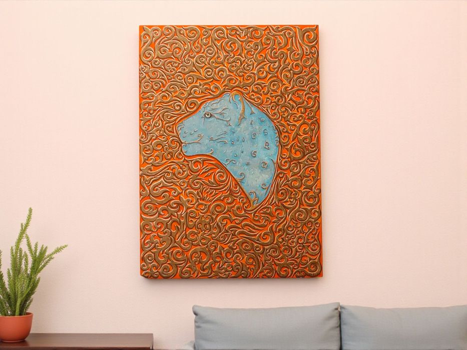 Картина Снежный барс 50×70 см акрил