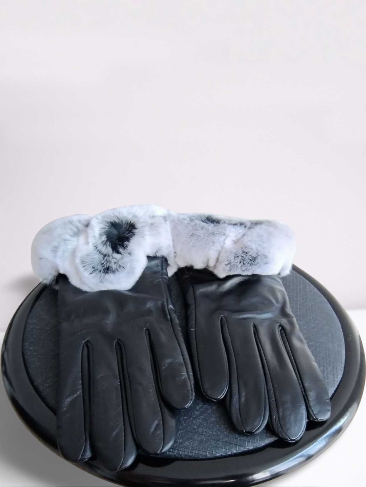 Ръкавици от естествена кожа с пух