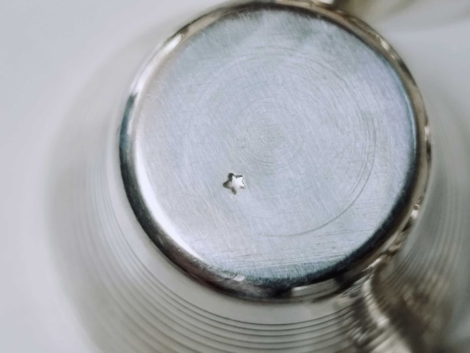 Set 6 Pahare si Tavita de shot Argintate si Aurite Rusia