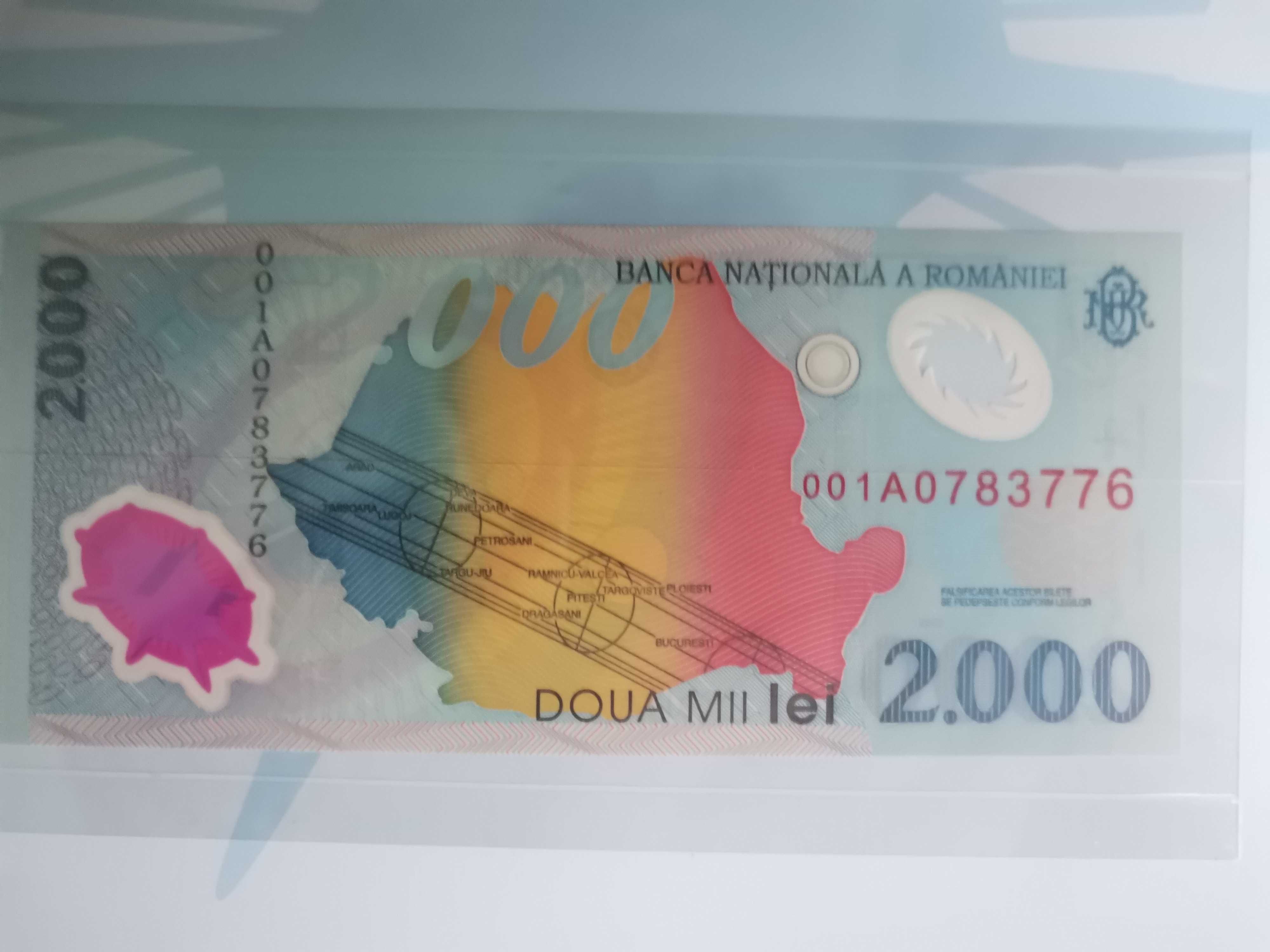 Bancnotă de 2000 de lei, a marcat eclipsa totală de soare din 1999