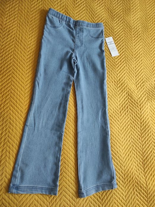 Pantaloni jegins evazați măr. 134