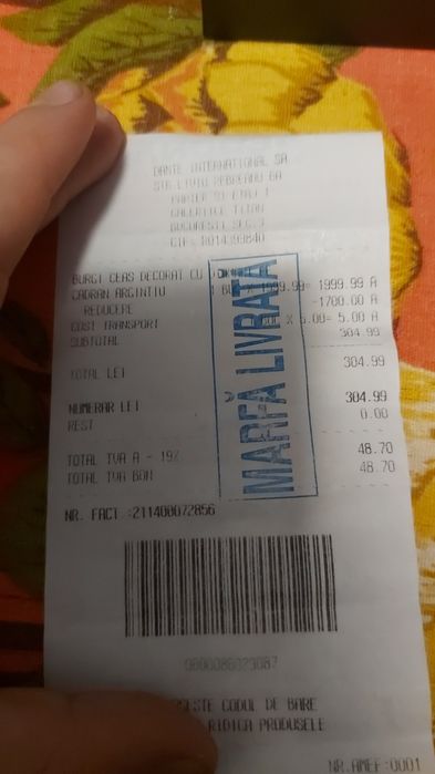 Vand ceas Bürgi, cu cadran argintiu