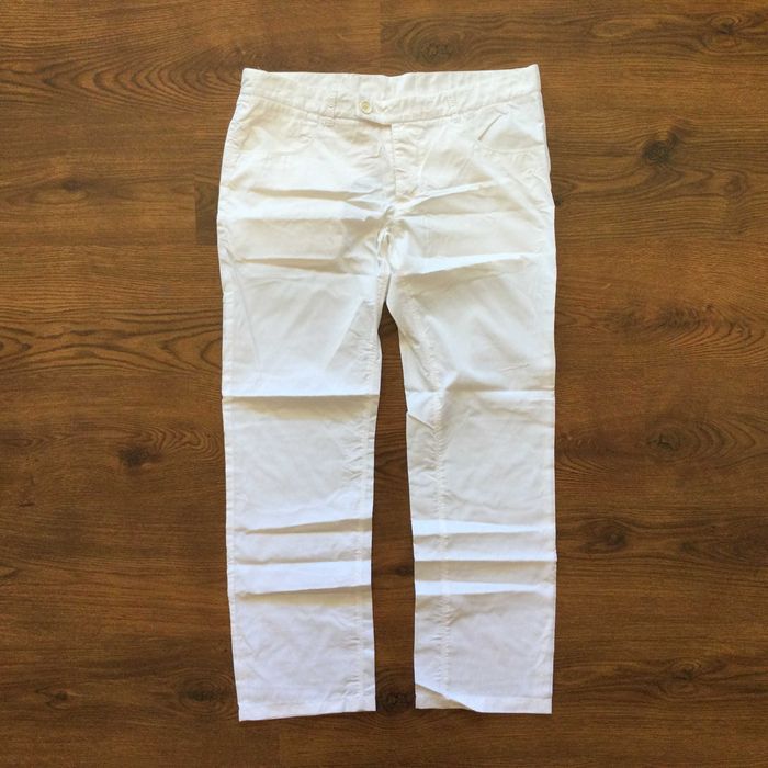 НОВ оригинални мъжки бял летен тънък панталон PRADA размер 52 / L