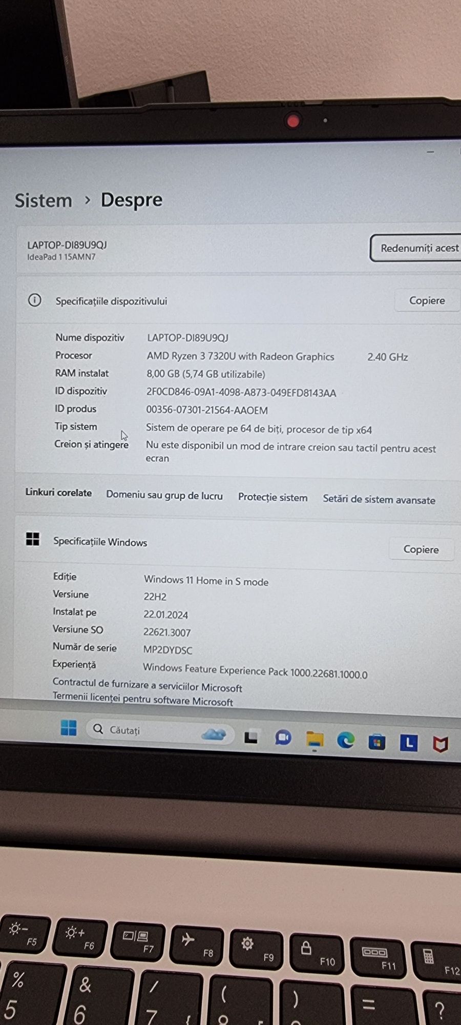 Laptop Lenovo ideapad1 15AMN7