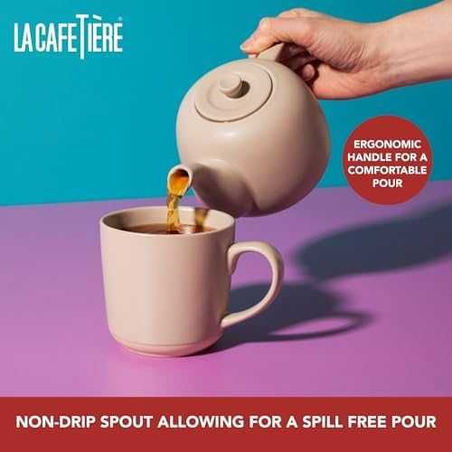 Нов стилен Елегантен керамичен чайник 600 мл чай инфузии La Cafetière