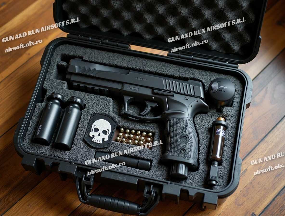 PISTOL HDP Modificat! (10 Butelii co2+100 bile) ~ 25 JOULI++ Gaz Pusca