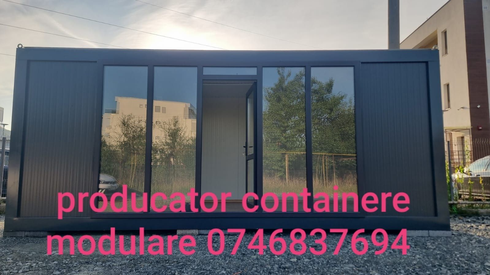 Vand container modular birou, grup sanitar,  comercial cu vitrina