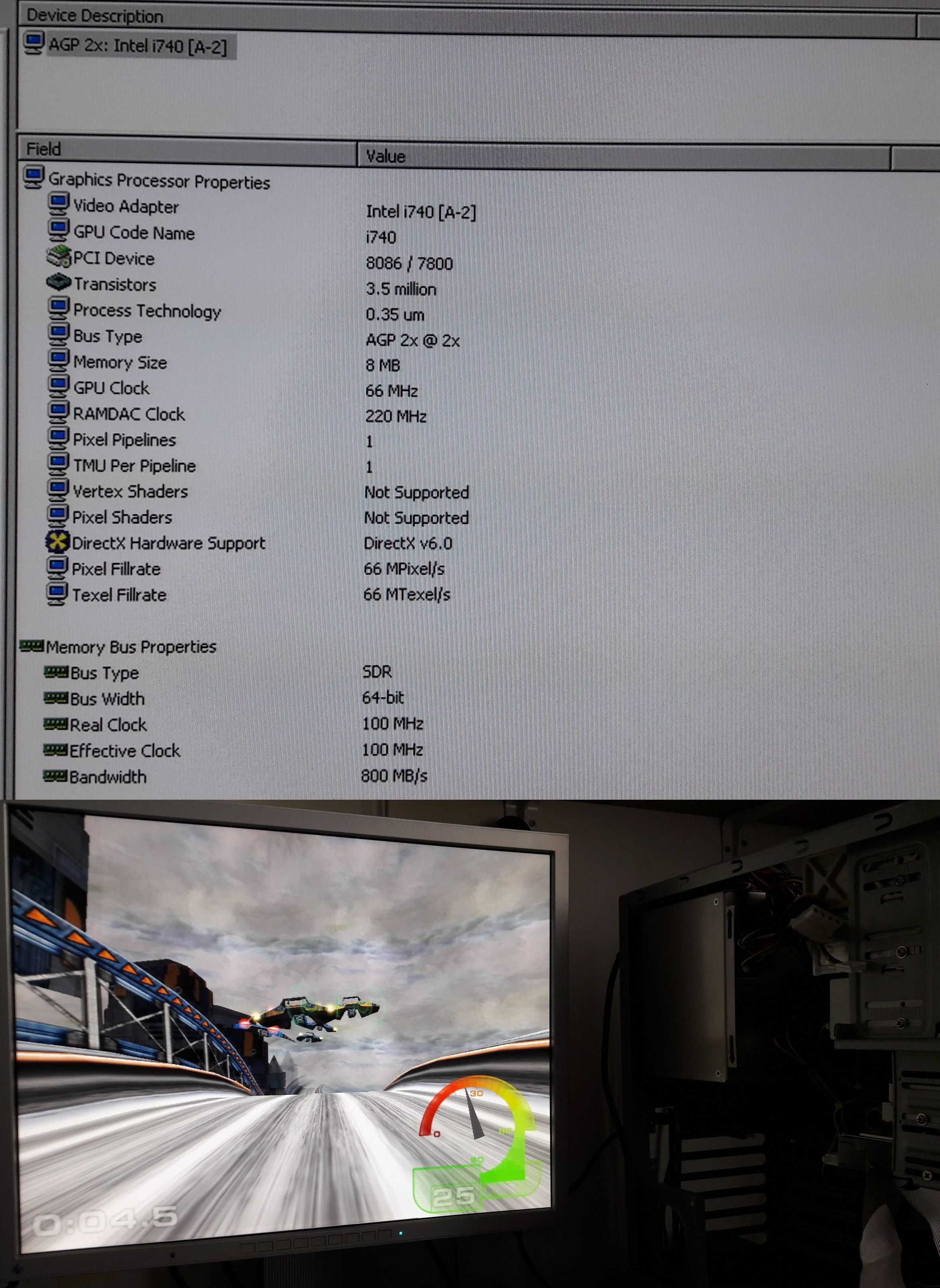 Placa video de colectie - Apac Intel i740 AGP 2x 8 MB