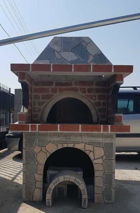 Барбекю с фурна - пещ Стандарт (комбинирано) с облицовка от камък