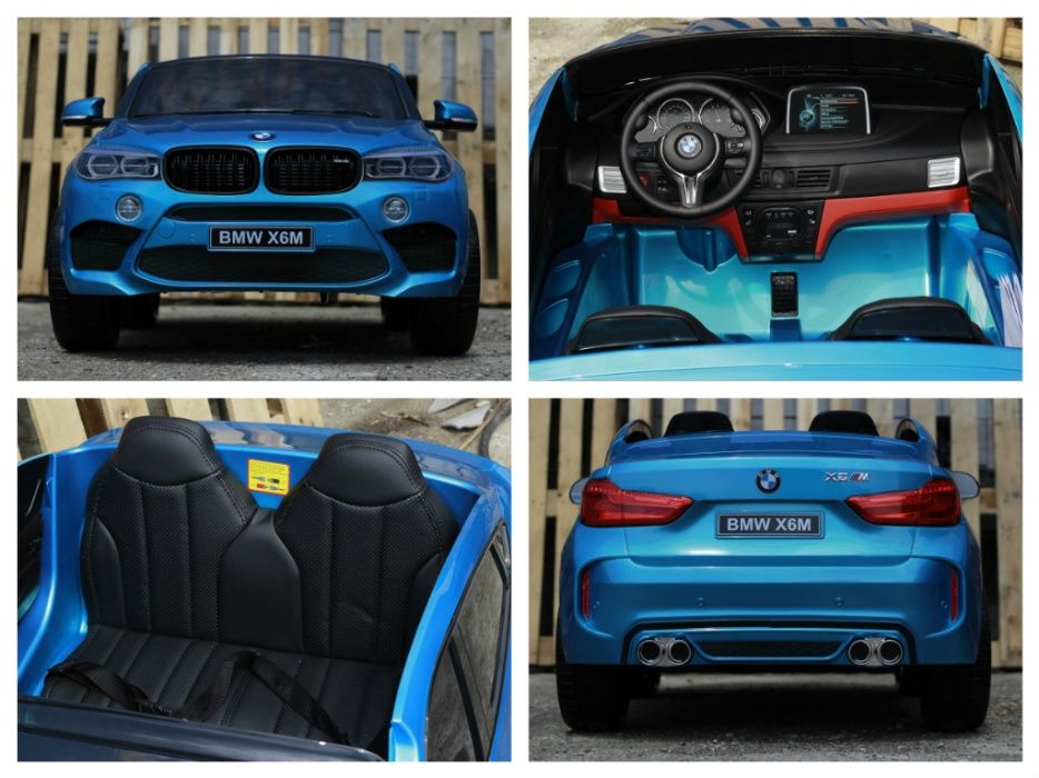 Masinuta electrica pentru 2 copii BMW X6M culoare Metalizata #Albastra